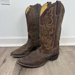 Justin Boots Men’s Leather Western Size 9.5 D Style 2253 Brown Cowboy Round Toe
